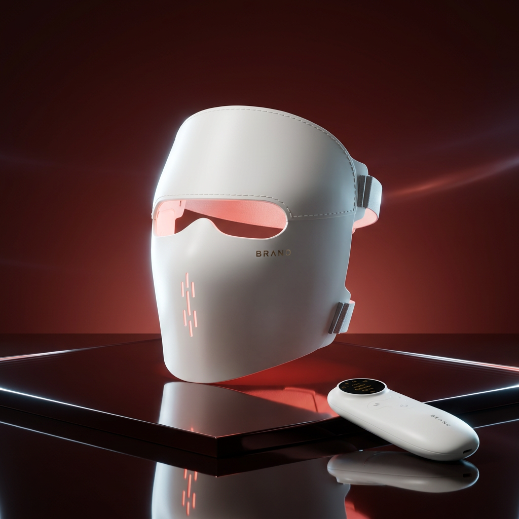 Premium professional-grade LED Light Facial Therapy mask with wireless controller